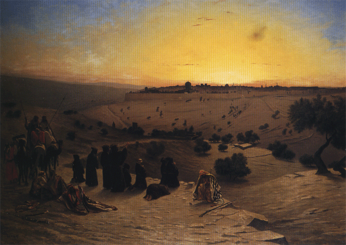 Pilgrims Worshipping Outside Jerusalem
